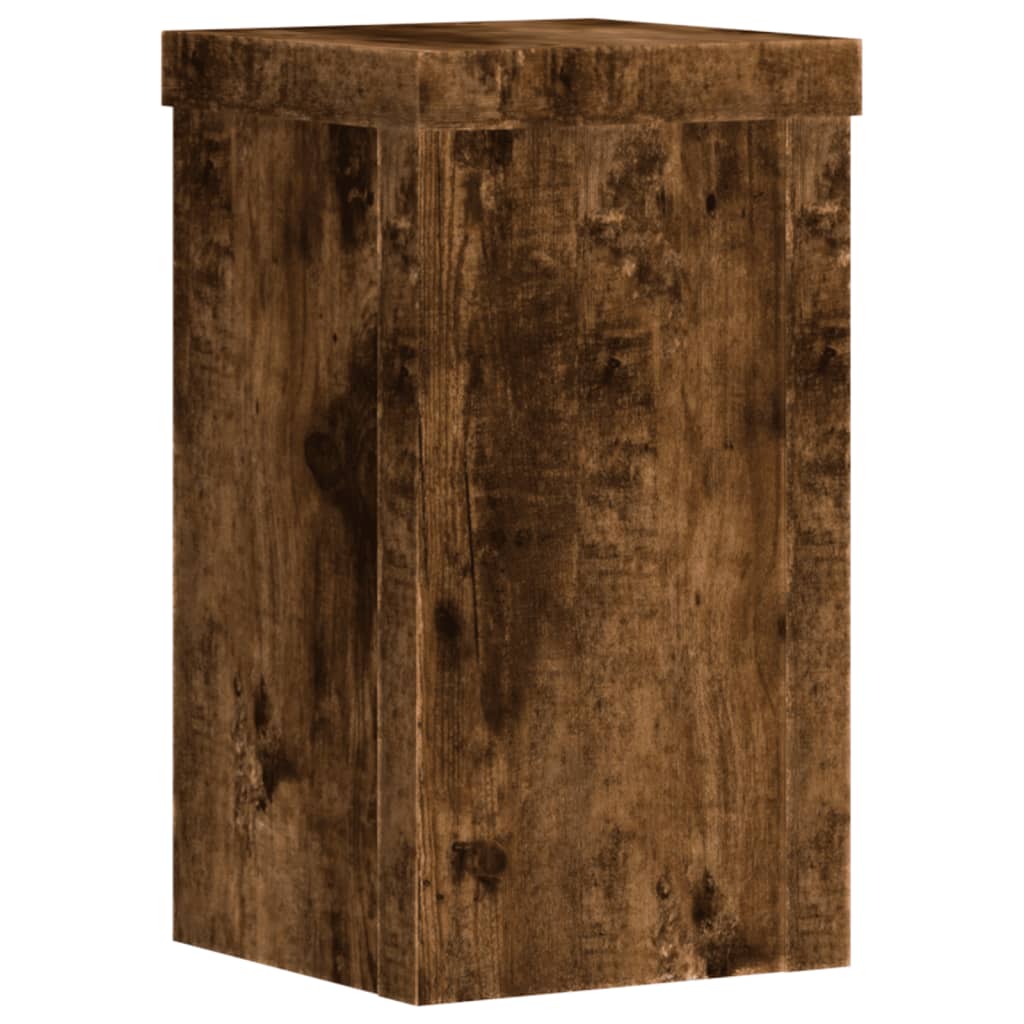 Supports pour plantes 2 pcs chêne fumé bois d'ingénierie - 4