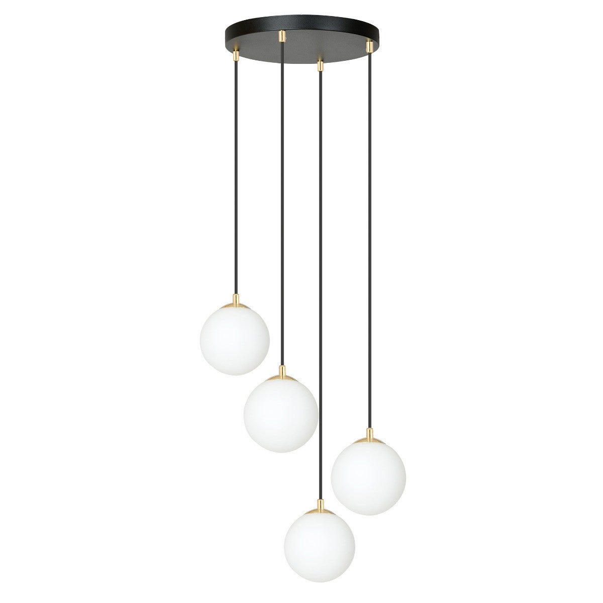 Lampa wisząca Royal czarno-biała-złota 4 x E14 x 10W wym:100x40x40cm Emibig