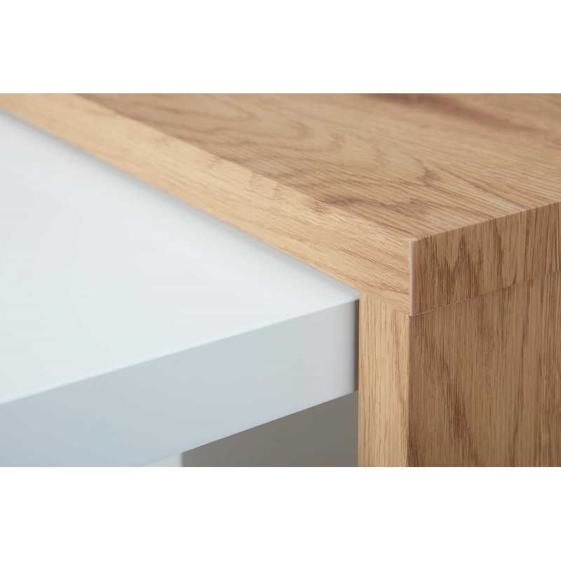 Table basse Inter Link en MDF avec plateau coulissant couleur chêne avec roulettes - 3