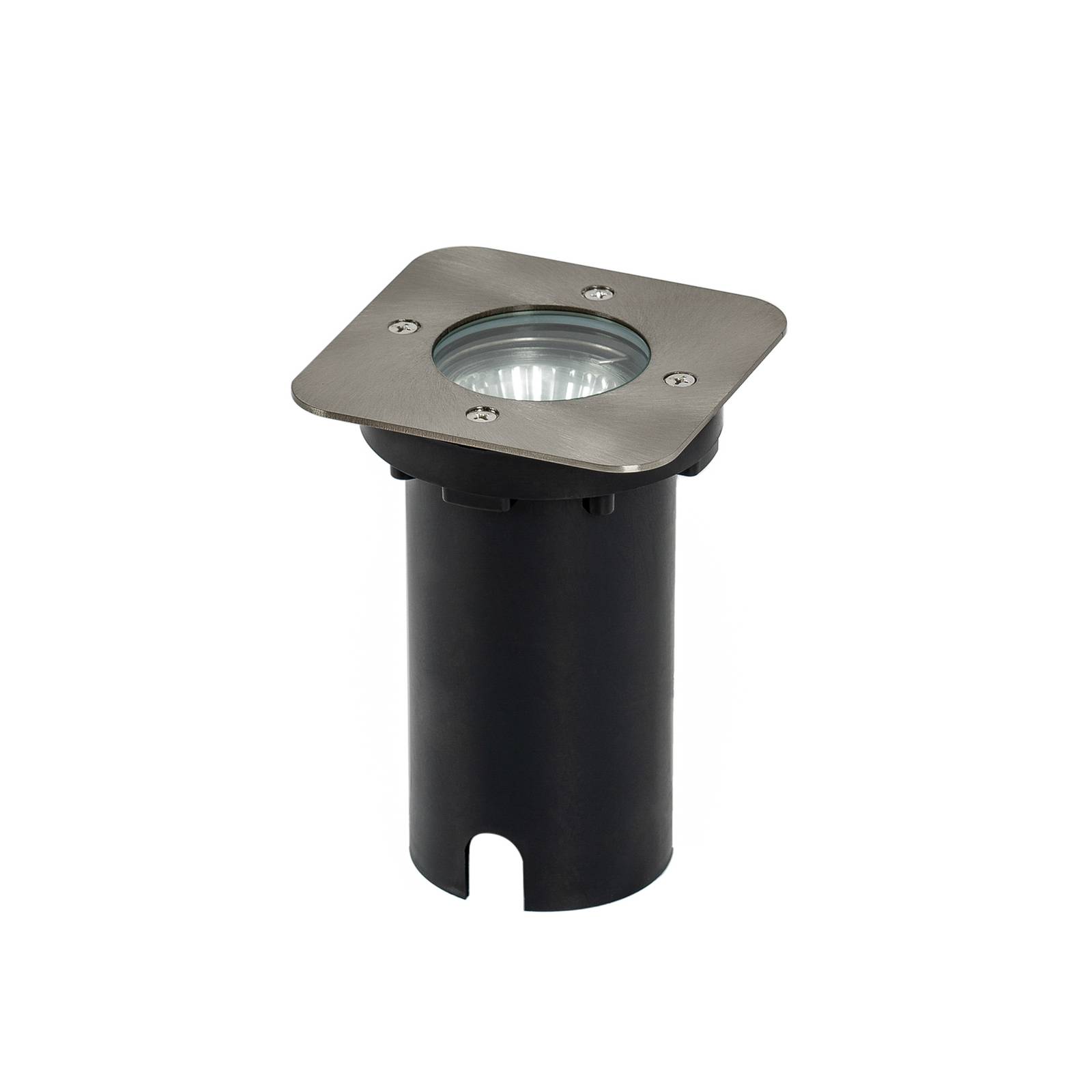 Prios Riya Luminaire encastré dans le sol, angulaire, acier inoxydable ...