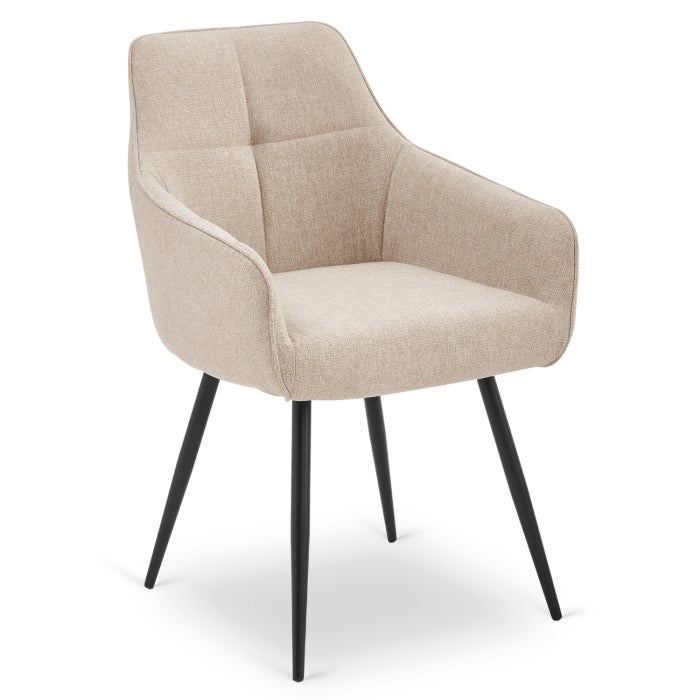 Krzesło Tapicerowane Kuchenne Do Jadalni Salonu Kuchni Beżowy PALMA