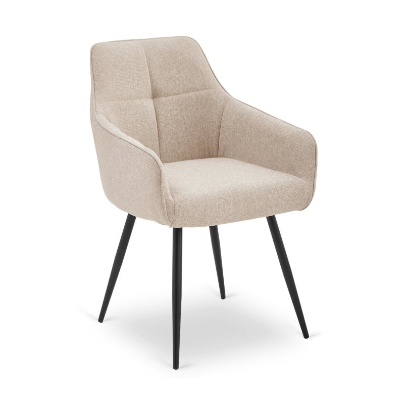 Krzesło Tapicerowane Kuchenne Do Jadalni Salonu Kuchni Beżowy PALMA