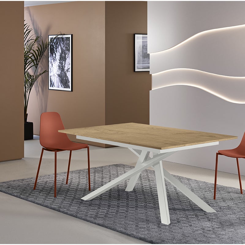 Pulse - Stół rozkładany (140/190 x 90 cm) w kolorze białej melaminy