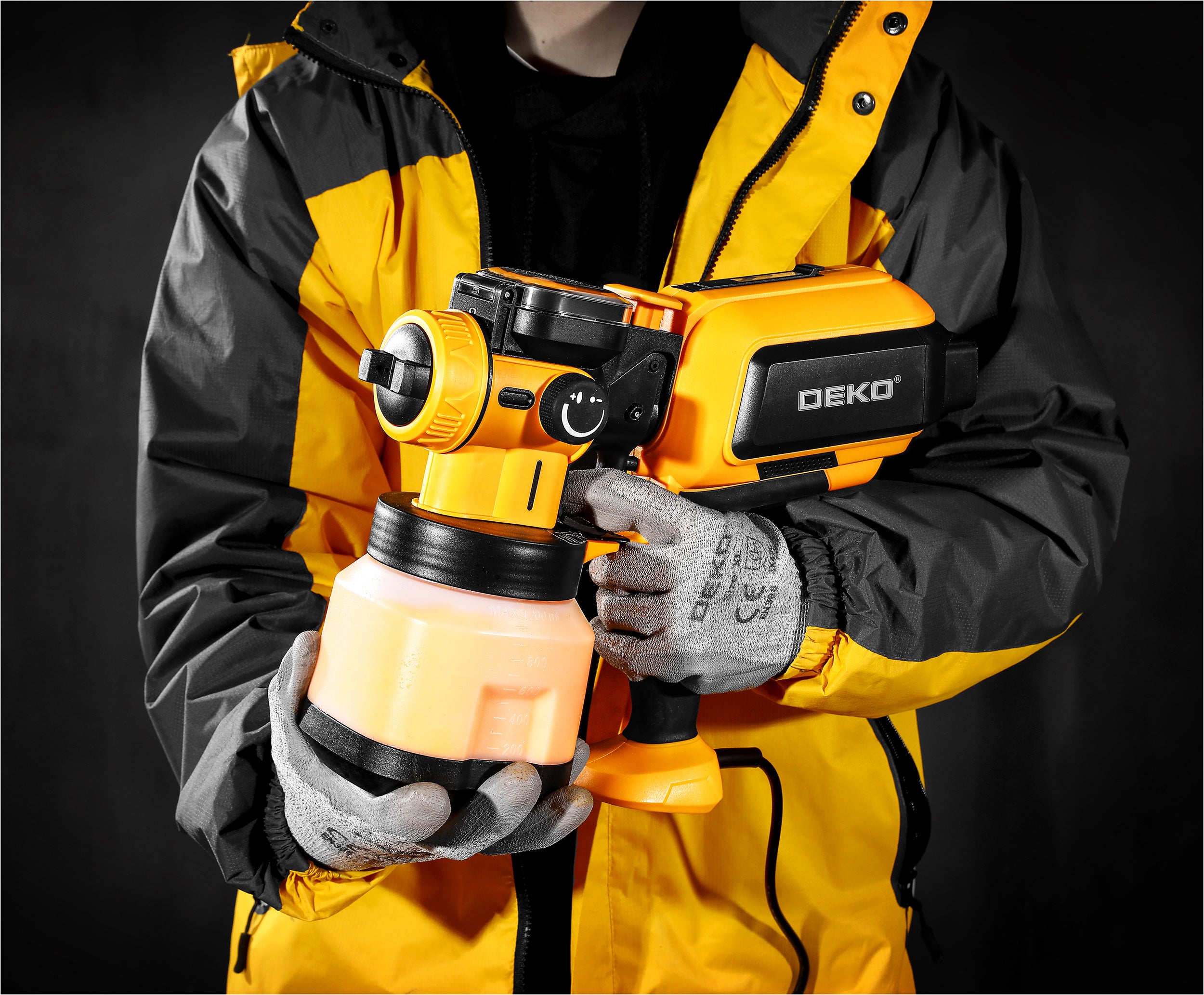 Pistolet malarski elektryczny przewodowy DEKO 120 DIN 600 W agregat do malowania - 4