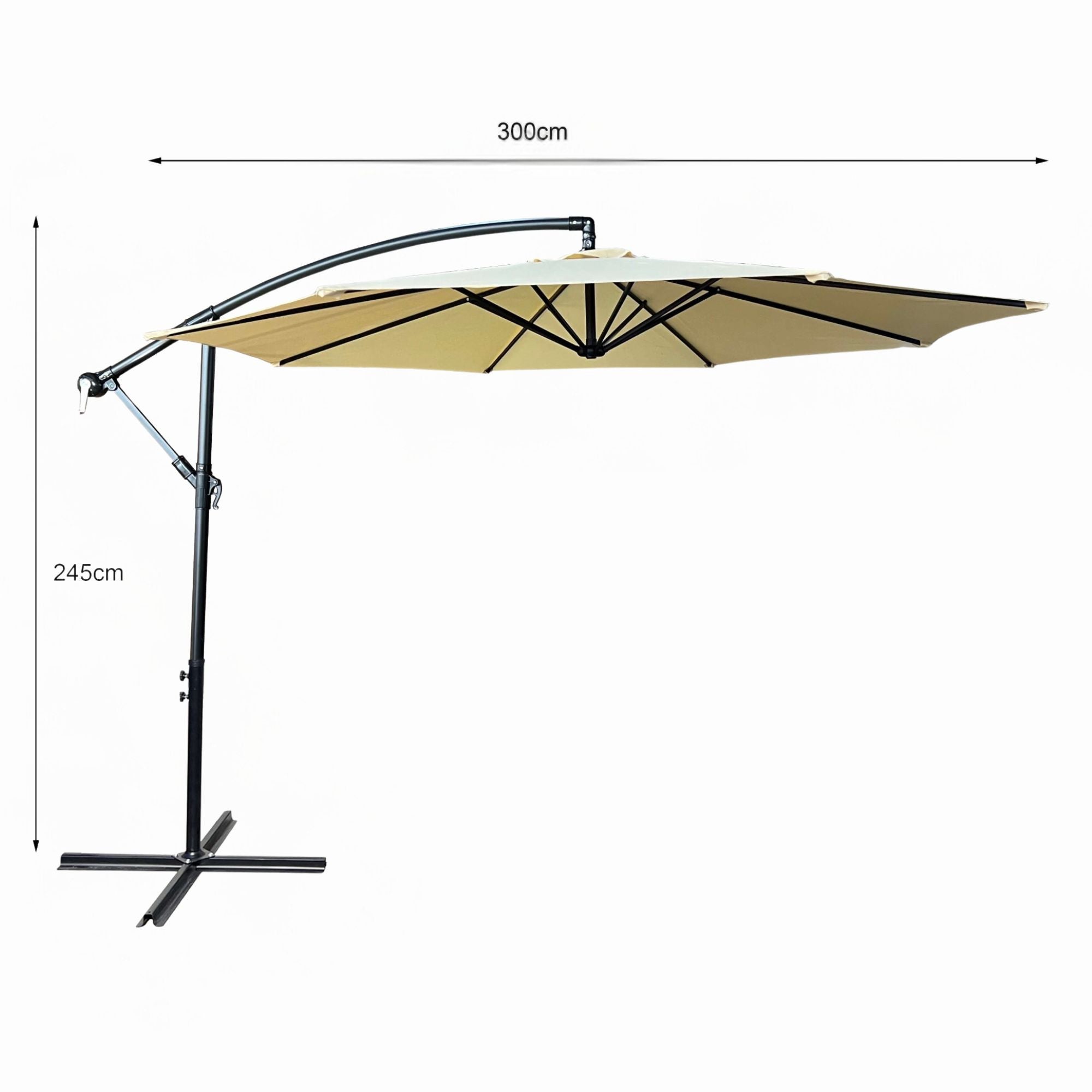 Parasol de jardin ASTER avec protection UV beige, Poids 12,1 kg Dimensions L300 x l300 x H245 cm - 3