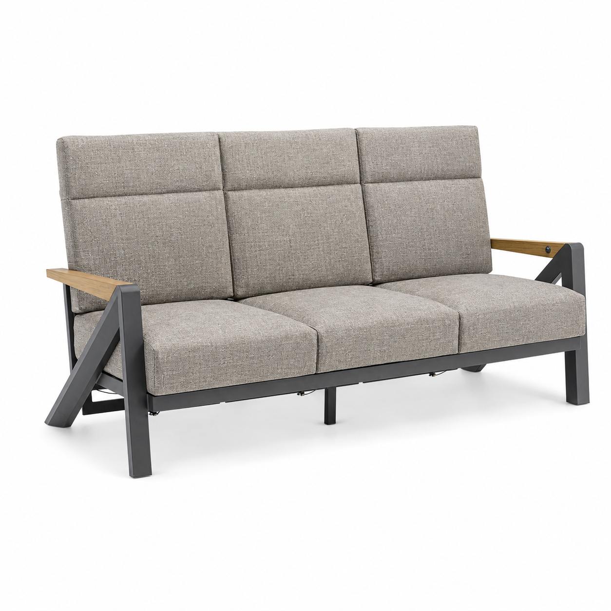 Tempo Style – aluminiowy zestaw wypoczynkowy KEA | Leżak ogrodowy z sofą, stołem, 2 fotelami i poduszkami | Zestaw mebli ogrodowych dla 5 osób - 6
