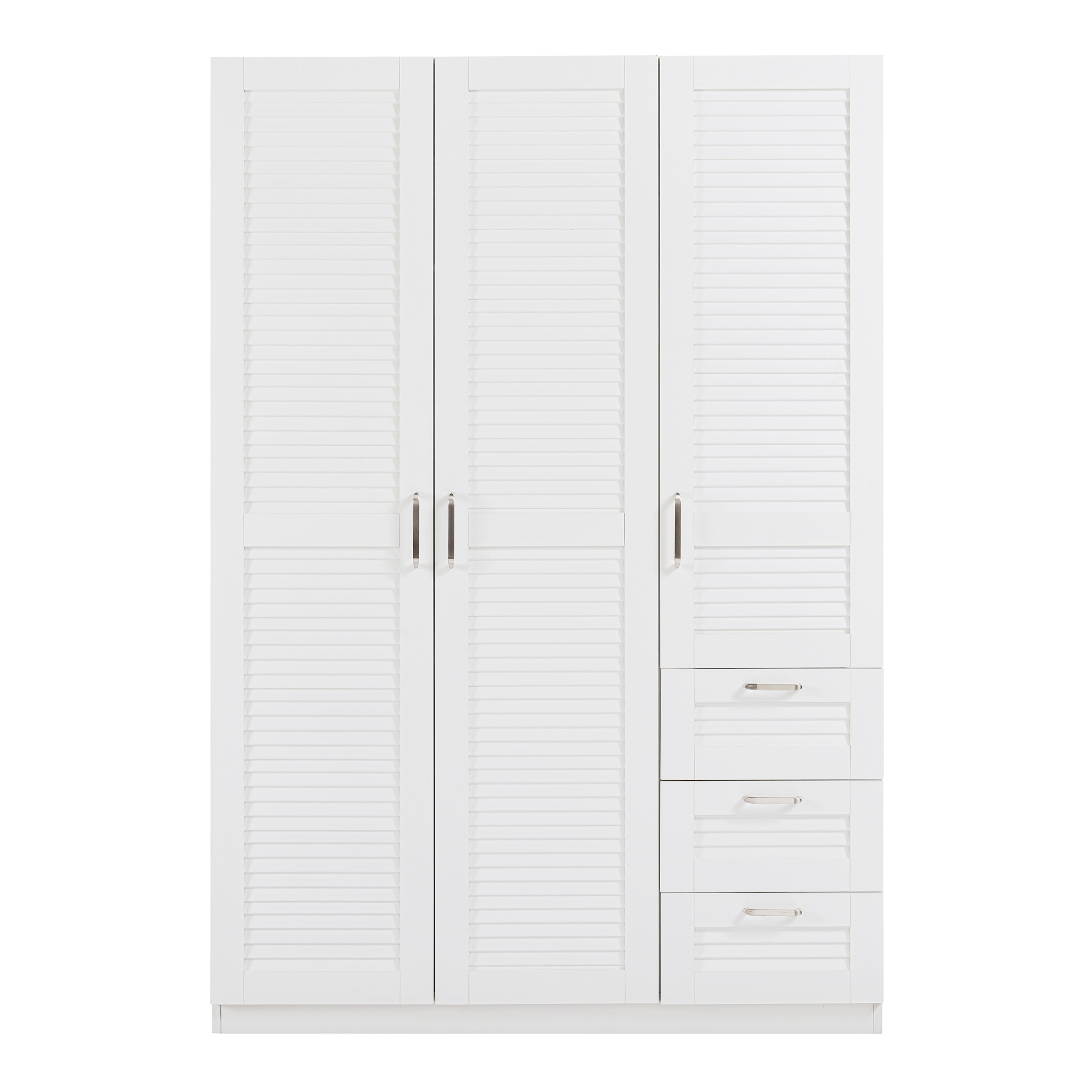 Armoire de chambre Finning 4 étagères 3 tiroirs MDF 176 x 120 x 52 cm blanc [en.casa] - 5