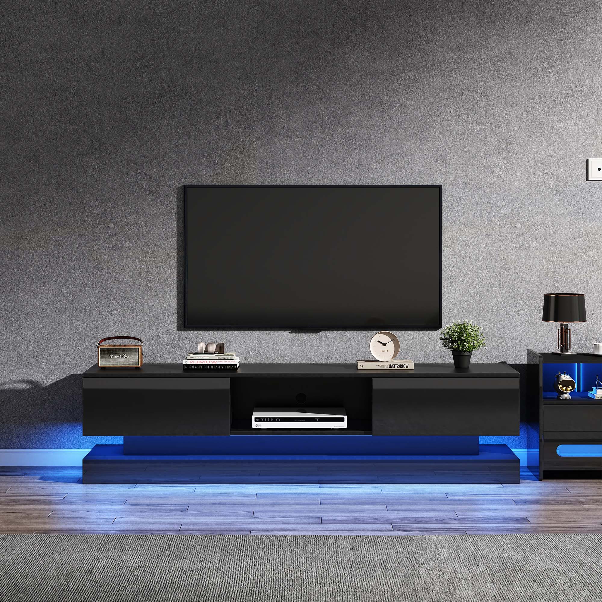 VidaXL Meuble TV Lumières LED Armoire Basse Divertissement Multicolore VidaXL Meuble TV Lumières LED Armoire Basse Divertissement Multicolore