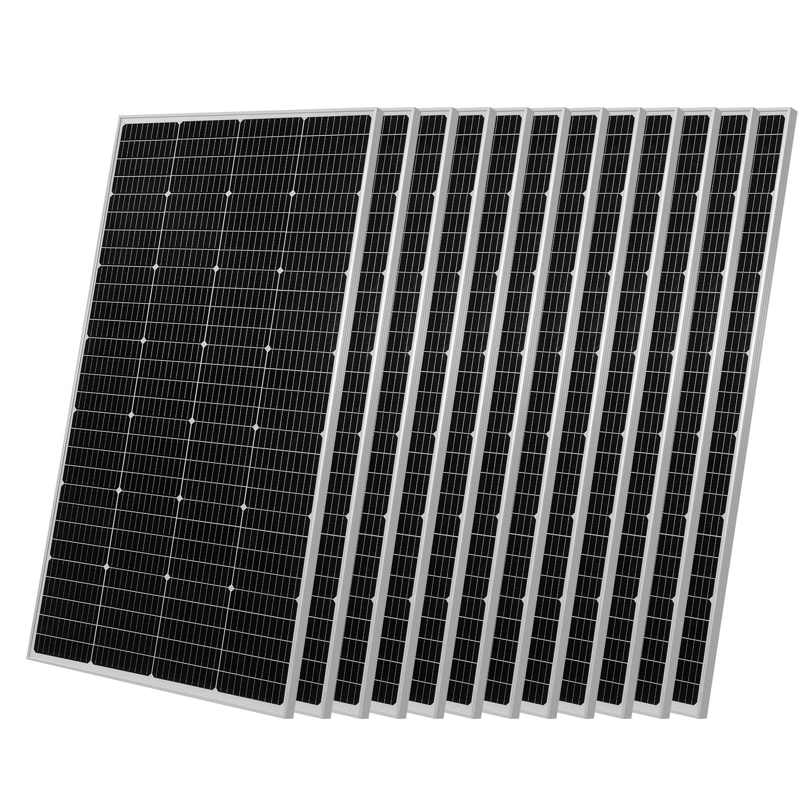Kit Solare Off-Grid Completo VEVOR 2400W 48V, con 12 Pannelli Solari Monocristallini, Batteria LiFePO₄ 51,2V 100Ah e Inverter Ibrido 48V - 9