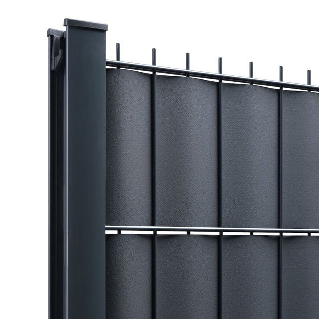 Kit Lamelles PVC Bande Brise vue pour panneau double fils - L 2m50 - H 1m03 - Gris anthracite