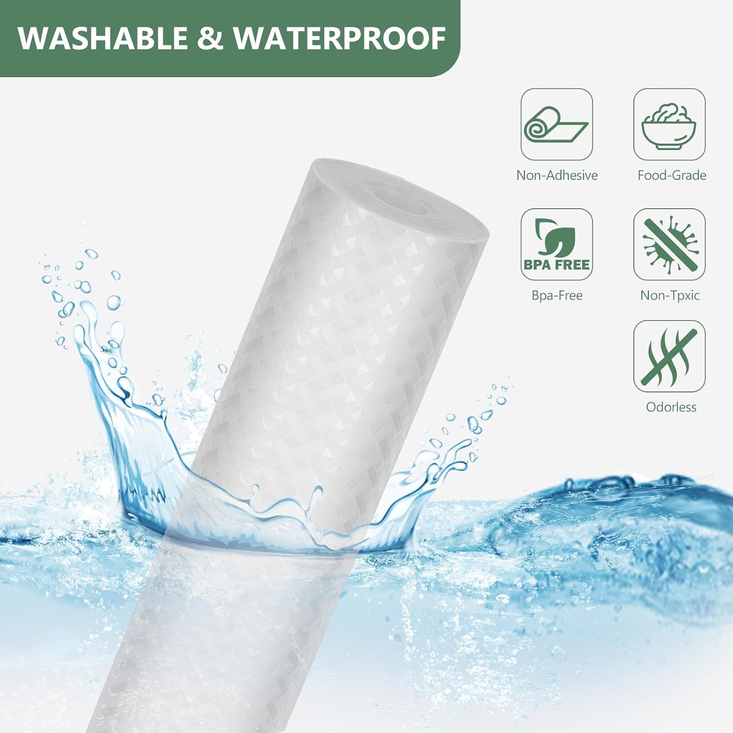 LILENO HOME Tappetino Antiscivolo Per Cassetti 50x150 Cm (Bianco, 4 Pezzi) Ritagliabile Per Cucina E Frigo