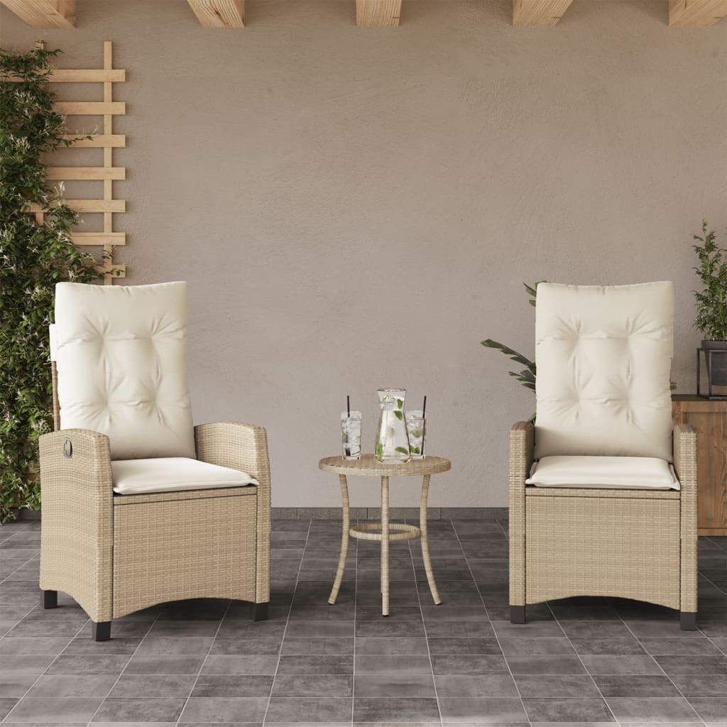 Lot De 2 Chaises Inclinables De Jardin VidaXL - Pliables Et Réglables | Blanc Polypropylène | Pour Terrasse Et Balcon