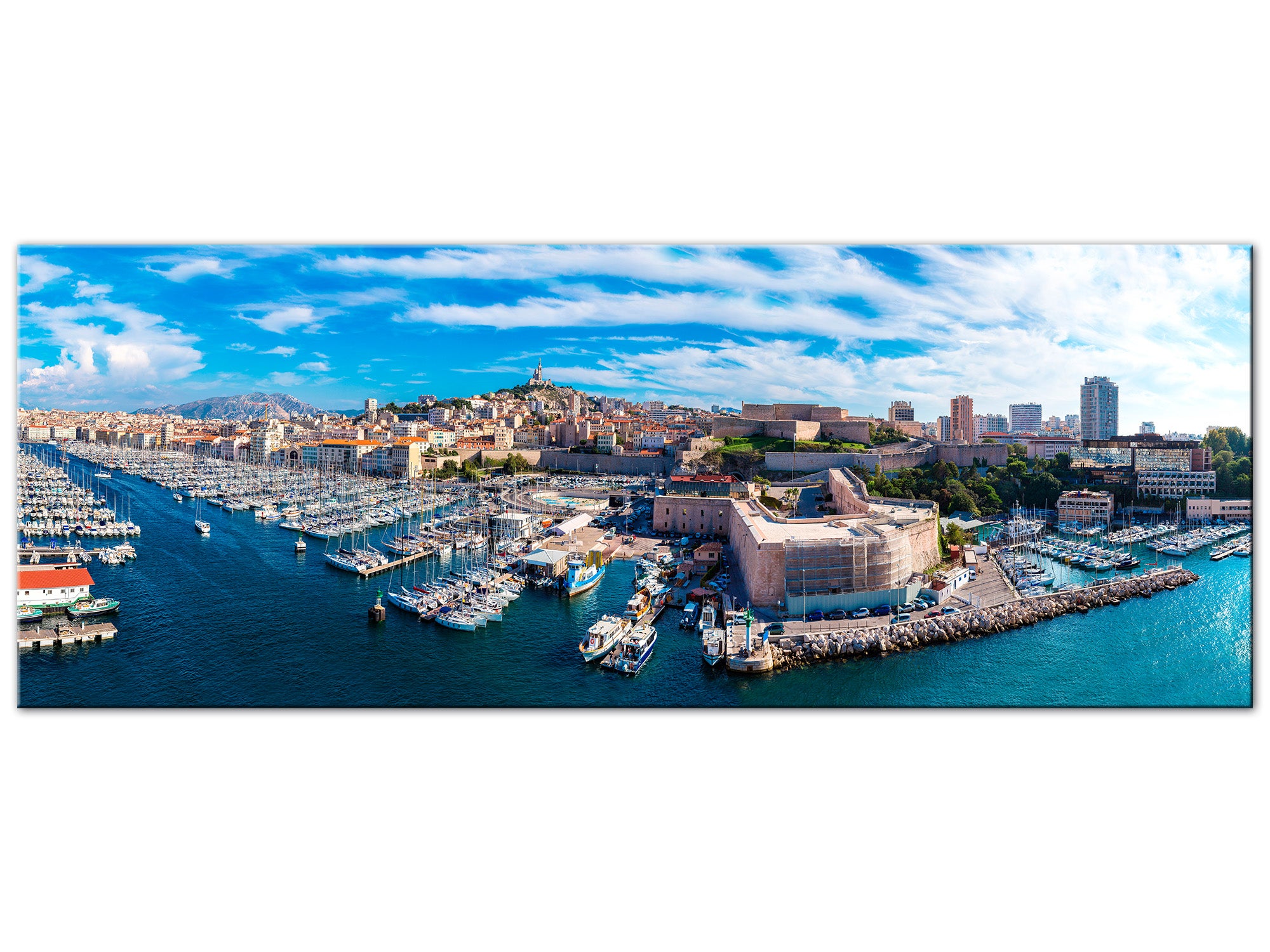 DECLINA, Tableau toile imprimée, Tableau toile panoramique ville de Marseille, 120x50 cm - 2