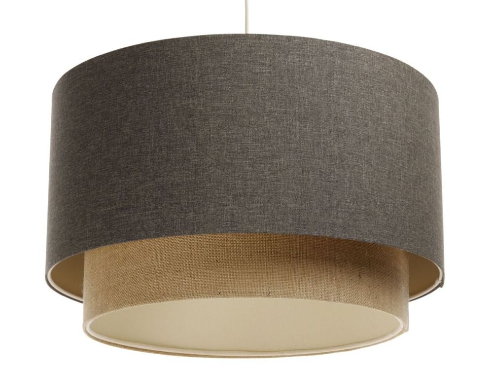Lampa wisząca ERUTAN DOUBLE 60 szara/beżowa