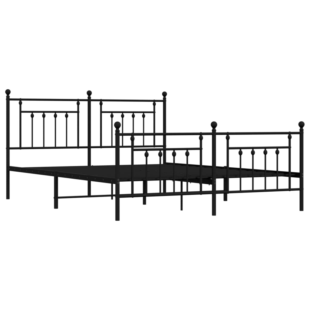 Estructura cama sin colchón con estribo metal negro 180x200 cm vidaXL - 5