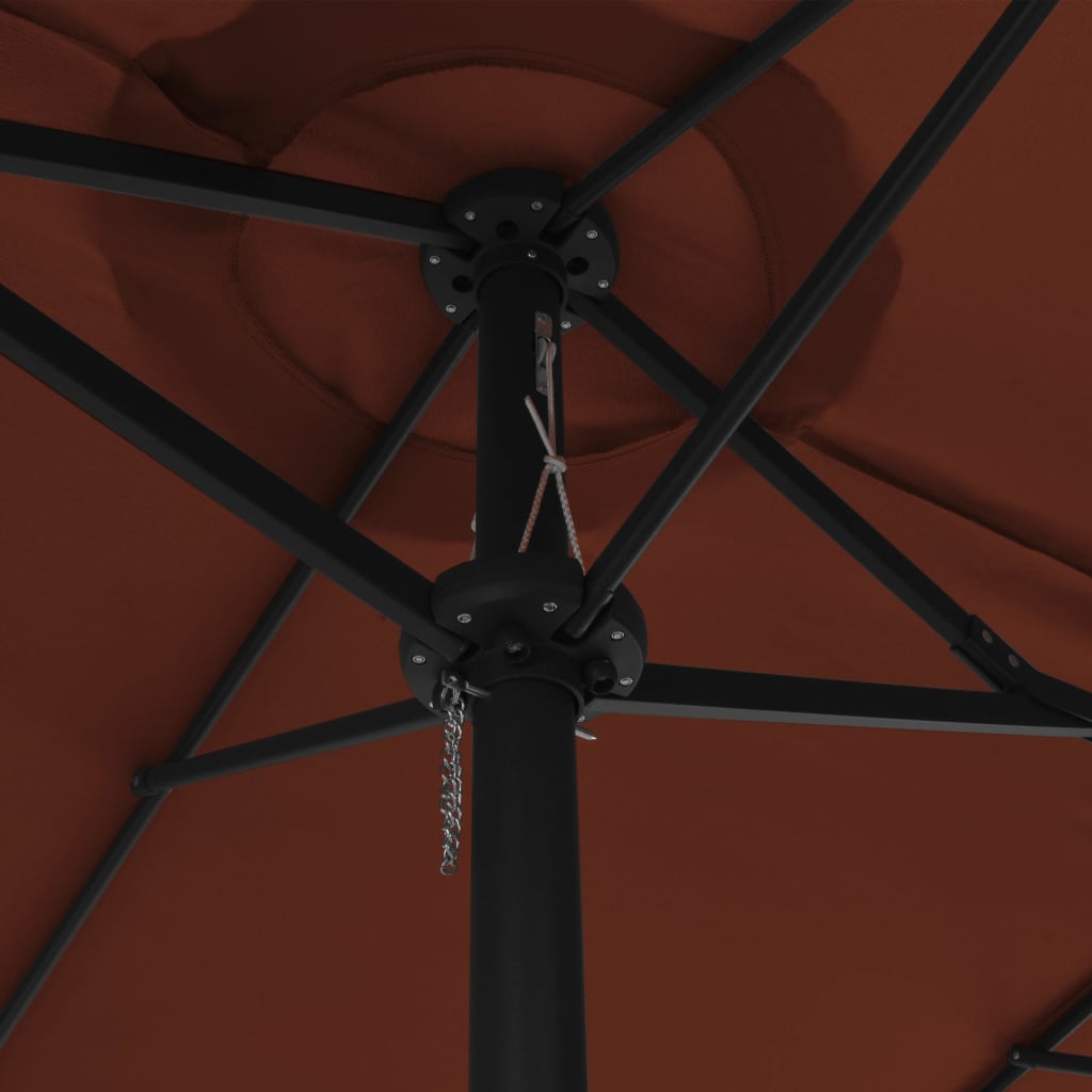 Parasol avec poteau en aluminium 460x270 Terre cuite - 6