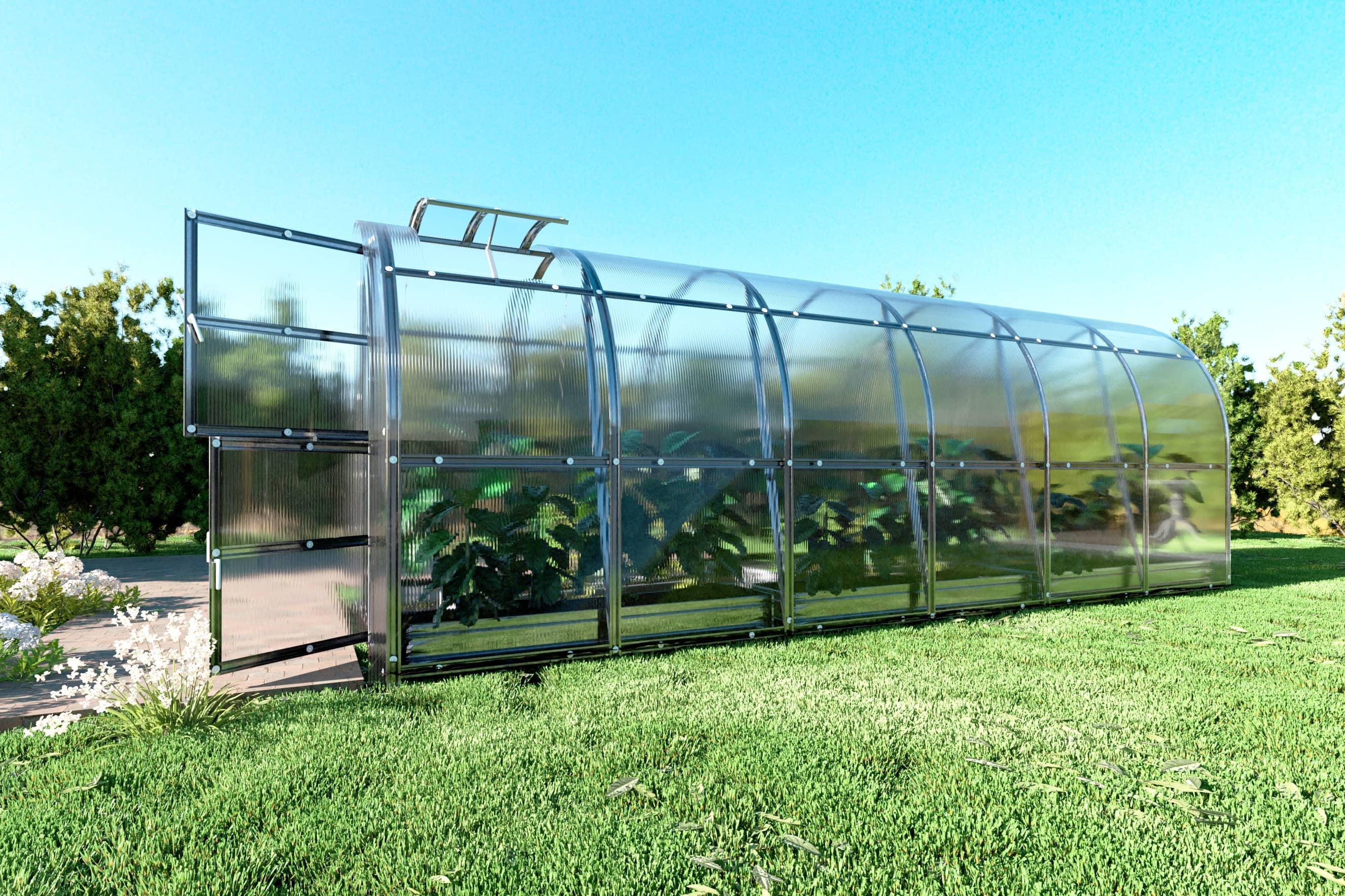 Serre de jardin KLASIKA SLIM 2 x 6 m (12 m²) , 4 mm avec revêtement en polycarbonate - 3