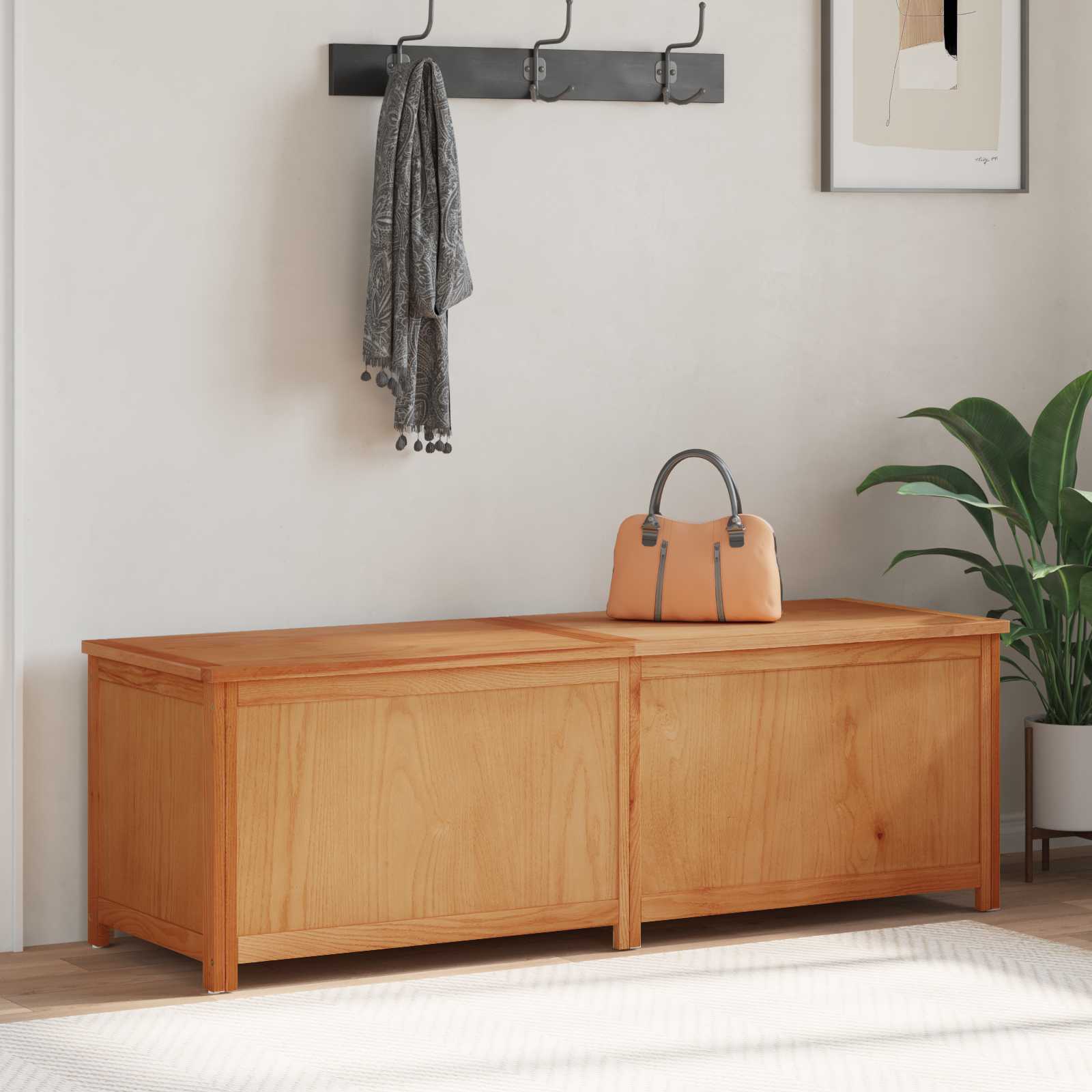 Vidaxl Caja De Almacenamiento 150 X 45 X 45 Cm Madera De Roble Sólido , Leroy Merlin