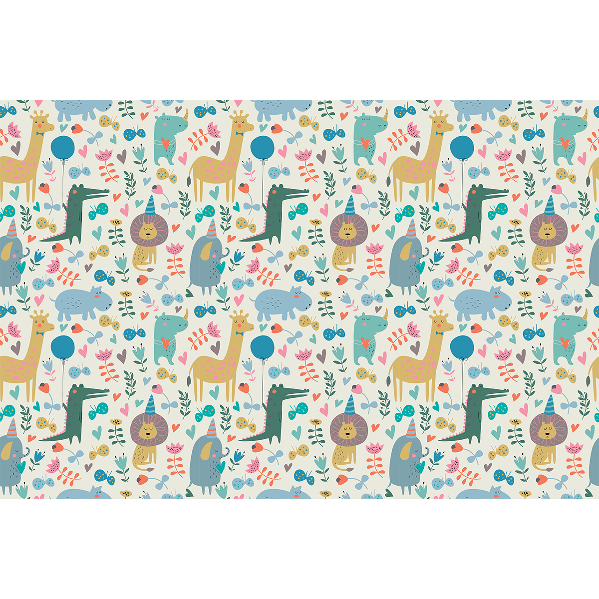 Pegatina muebles para niños animales salvajes - adhesivo de pared - revestimiento sticker mural decorativo - 40x60cm - 2