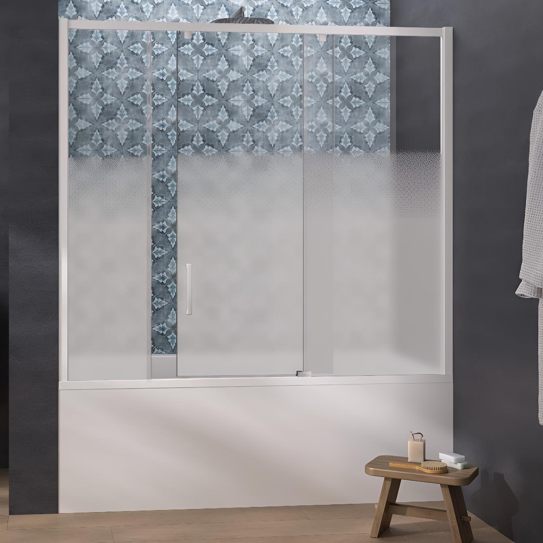 Pare-baignoire Intégral FORTE – PVC Blanc, Coulissant, 150x70cm, Neuf