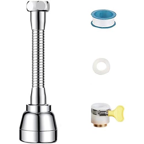 Przedłużka do kranu kuchennego (1 szt.), uniwersalna mosiężna przedłużka do kranu umywalkowego o długości 172 mm, elastyczna bateria kuchenna 360°, tr