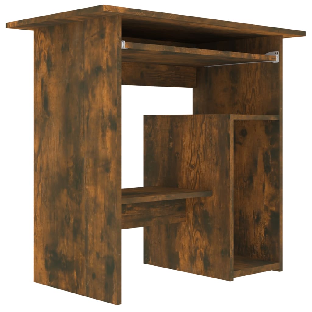 Bureau，Table de travail，Table d'étude Chêne fumé 80x45x74 cm Bois d'ingénierie CWV49343 - 4