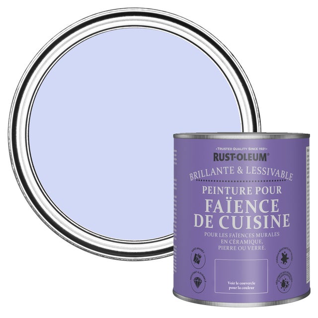 Peinture Violette lessivable pour Faïence de Cuisine, Finition Brillante RUST-OLEUM - Sirène 750ml (10,5m² par pot)