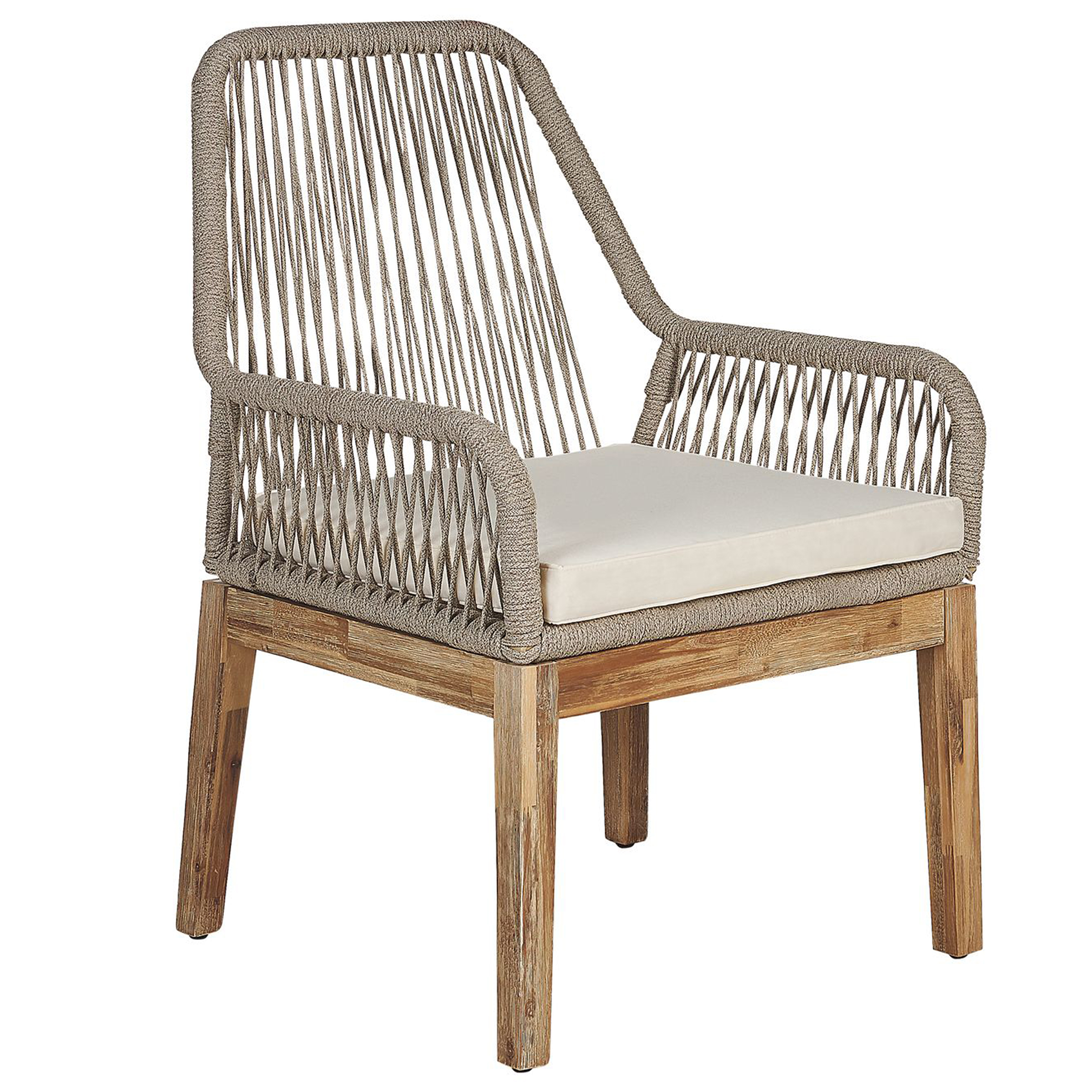 Set da pranzo da giardino 4 posti OLBIA con cuscini Cemento Beige - 8