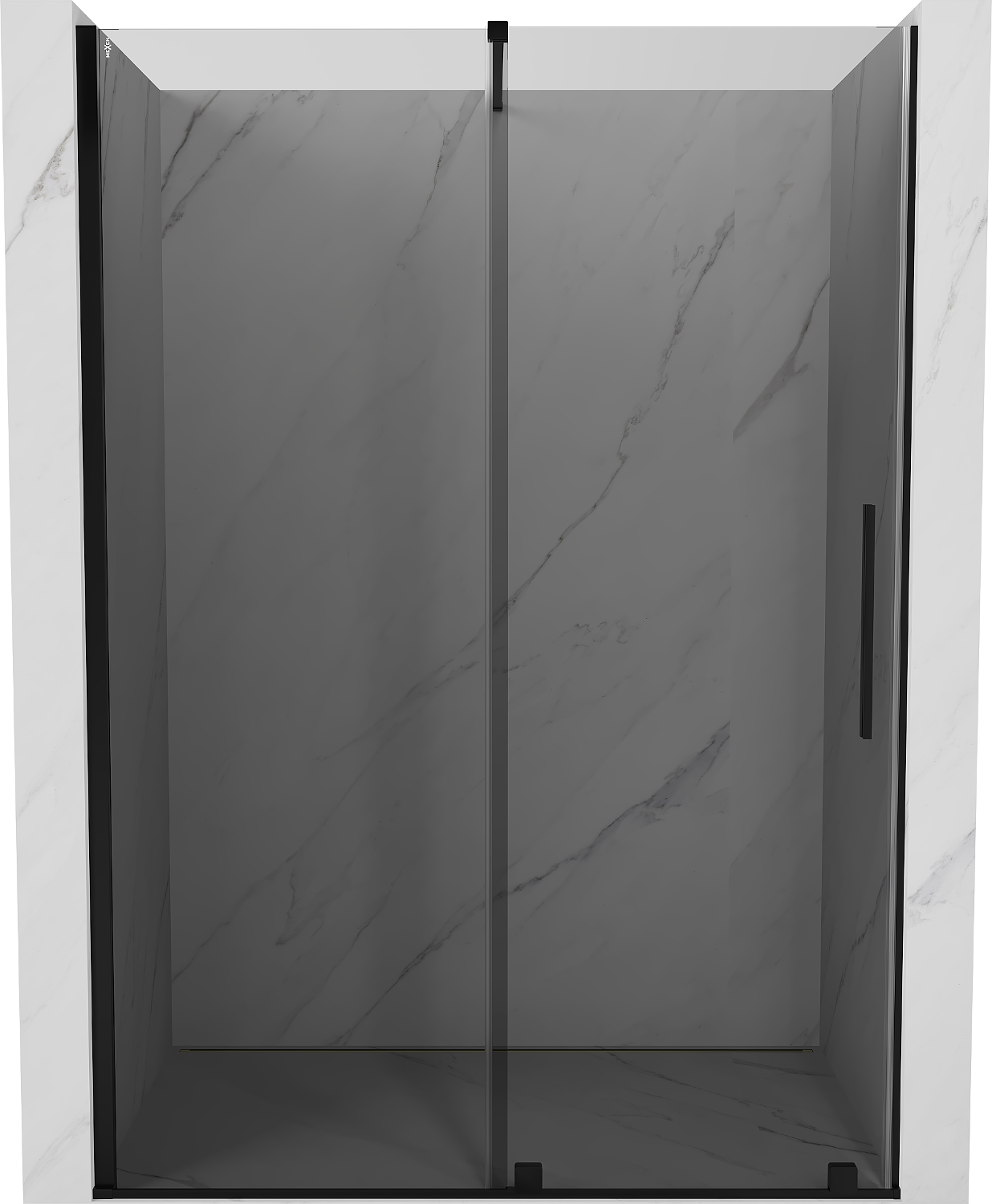 Mexen Velar drzwi prysznicowe rozsuwane 150 cm, grafit, czarne - 871-150-000-41-70