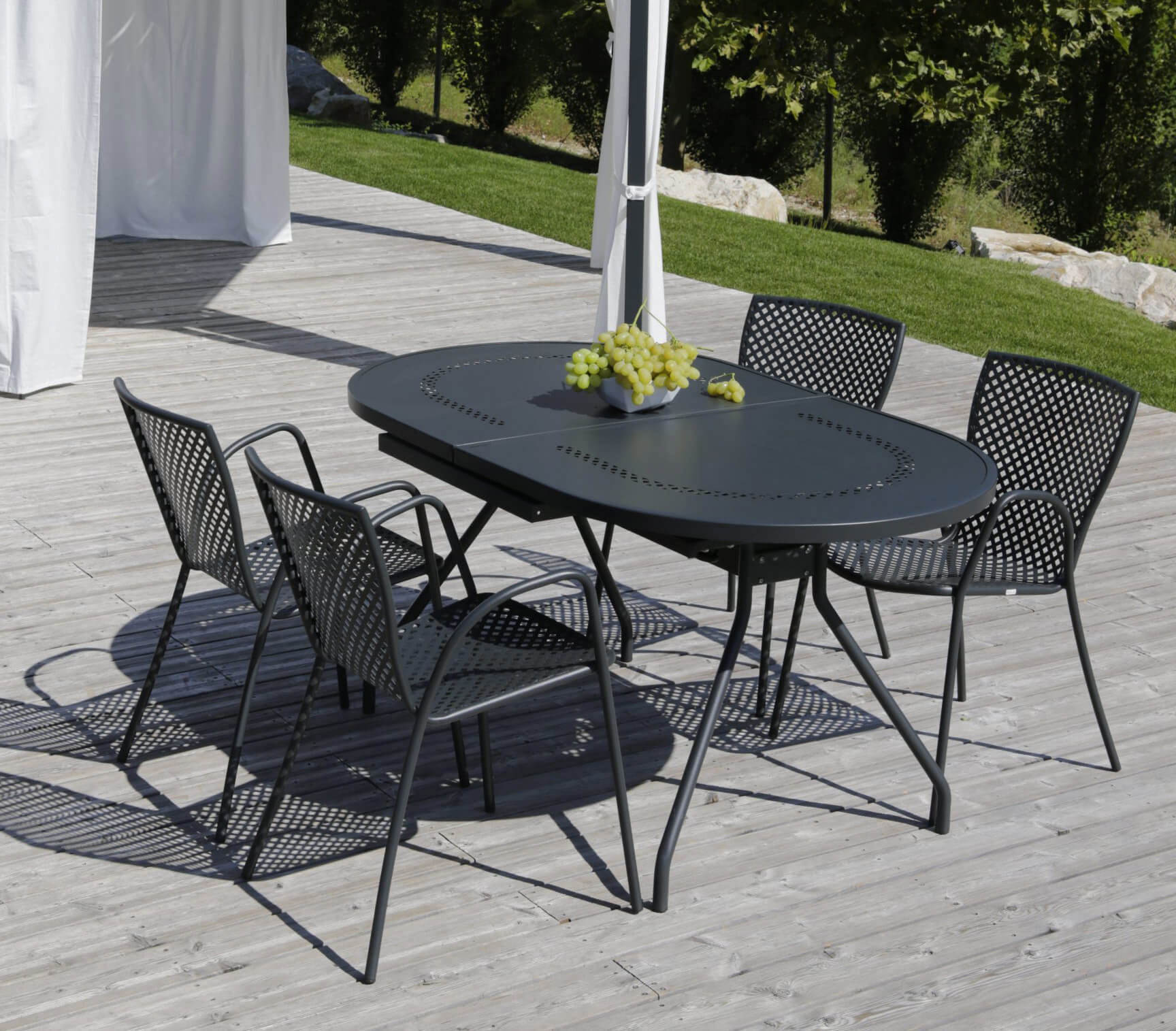 Tavolo allungabile in Acciaio pre-zincato Reef XL Antracite 220