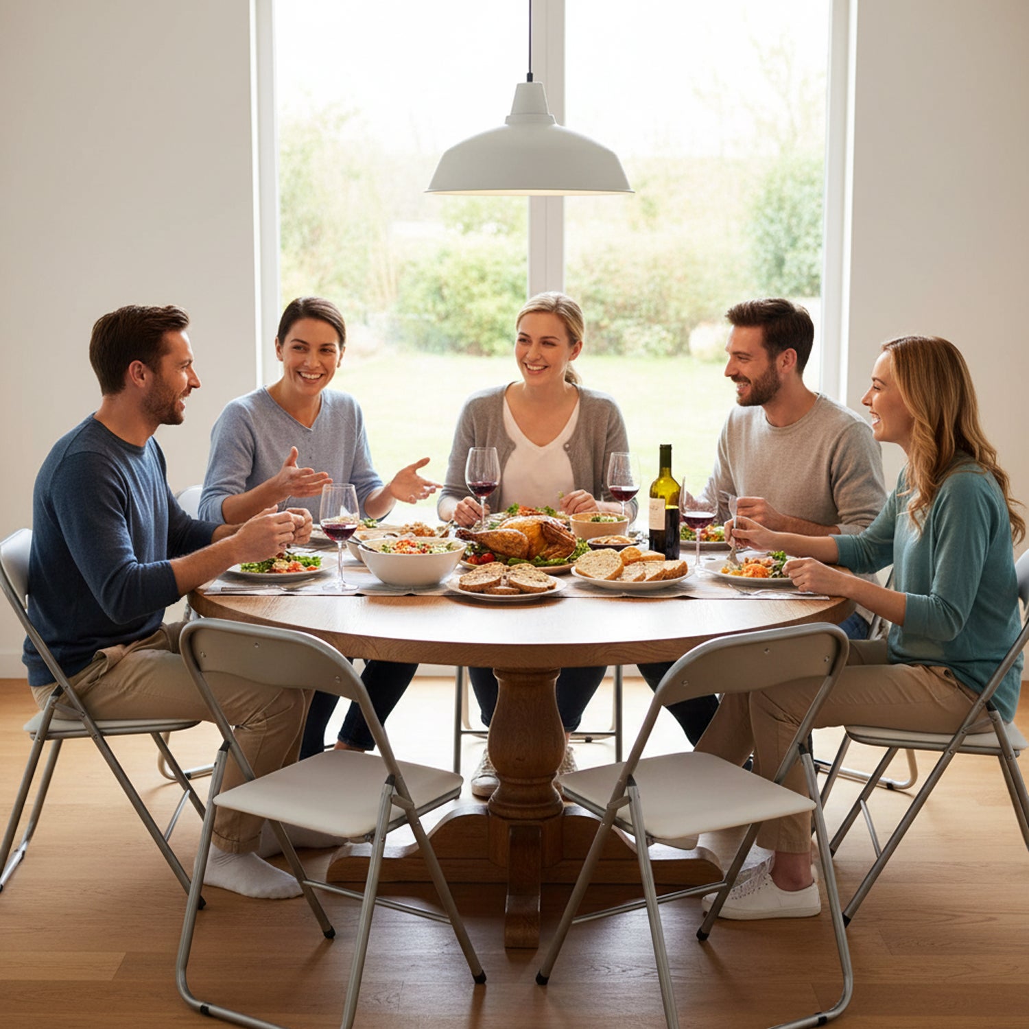 Set Di 6 Sedie Pieghevoli Con Struttura In Ferro Imbottite Salvaspazio Per Giardino Sala Riunioni Eventi Cucina Bianco - 3