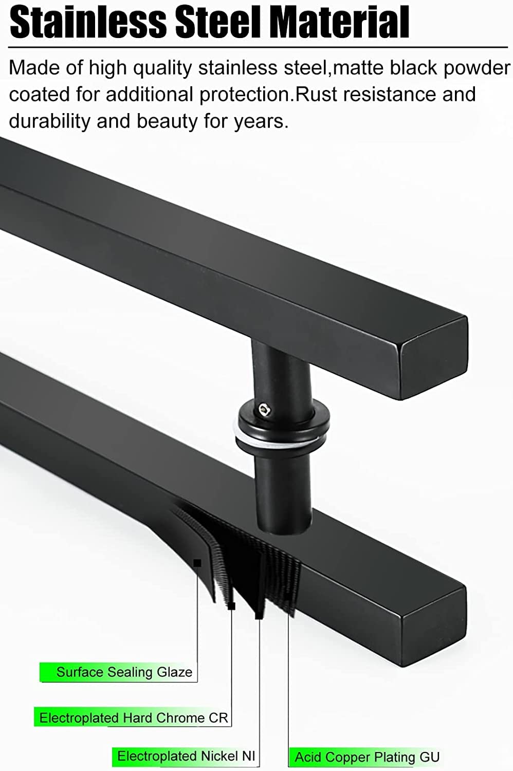 Piastra Porta Push Pull Adesiva 12,7x6,3 Cm - Nero, Per Ufficio, Negozi, Scuole