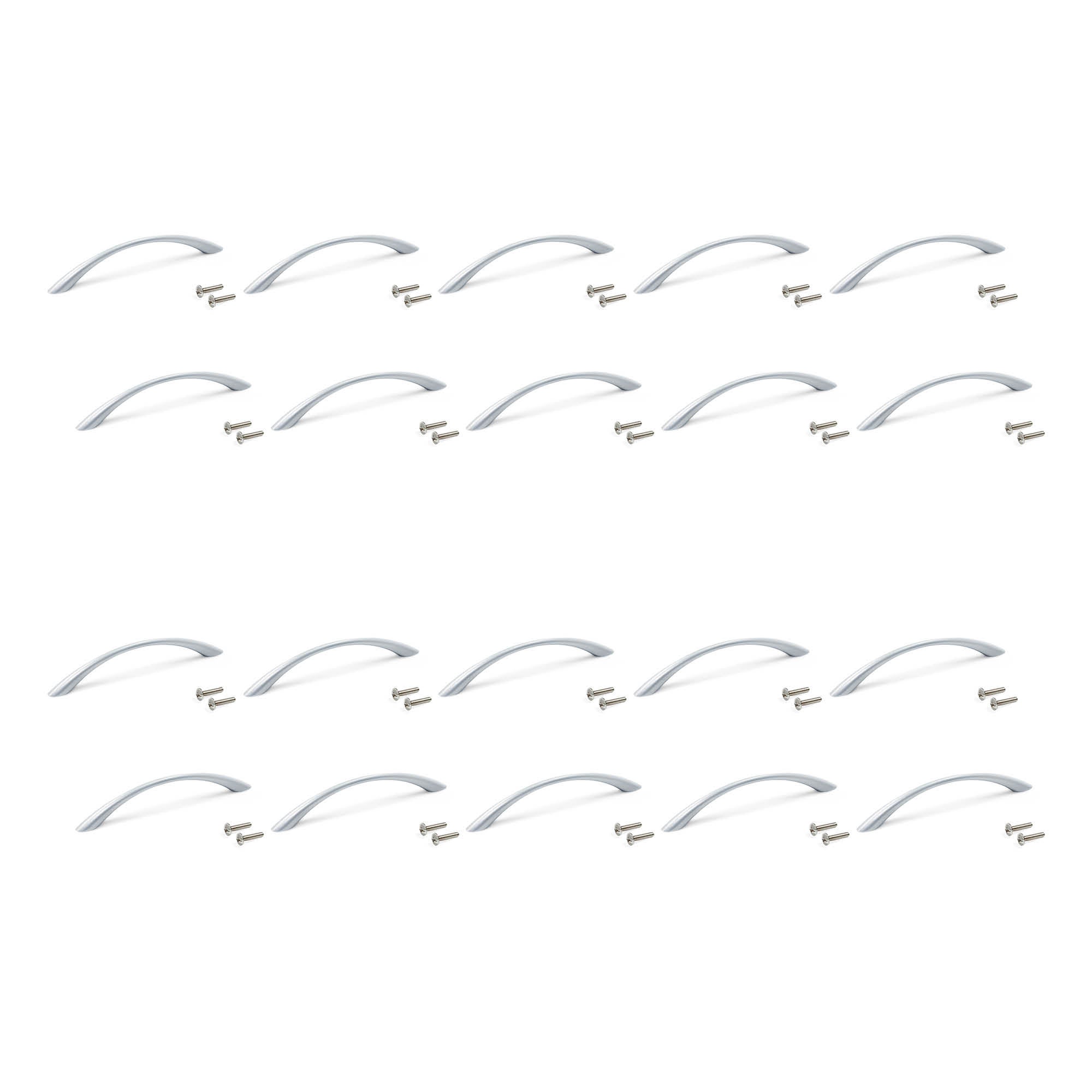Emuca Pakiet 20 uchwytów meblowych Bombay, L160mm, Rozstaw 128mm, Znal, Malowane aluminium