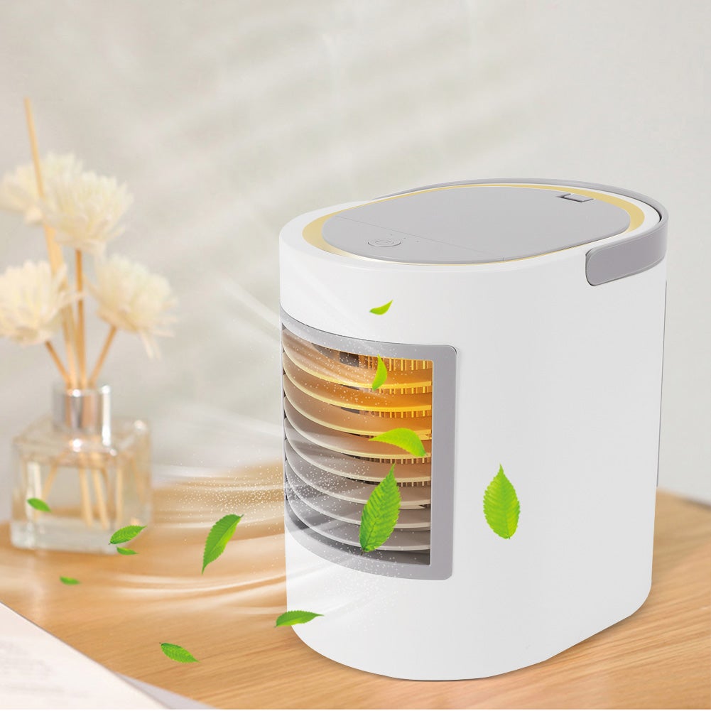 Mini ventilateur de bureau portable avec port USB et voyant lumineux multicolore à vitesse réglable - 2