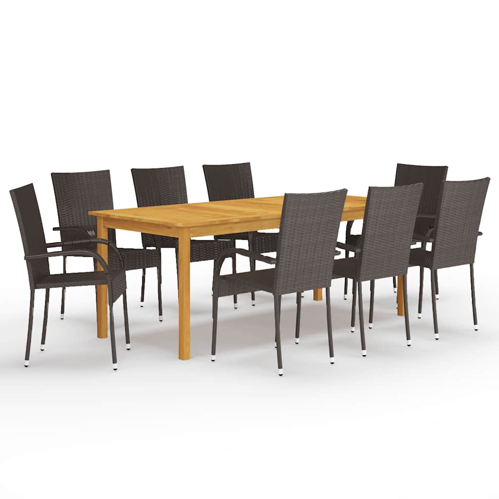 Zestaw Mebli Ogrodowych Brązowy Rattan Stolik Krzesła Meble Ogrodowe Do Restauracji Ogrodu