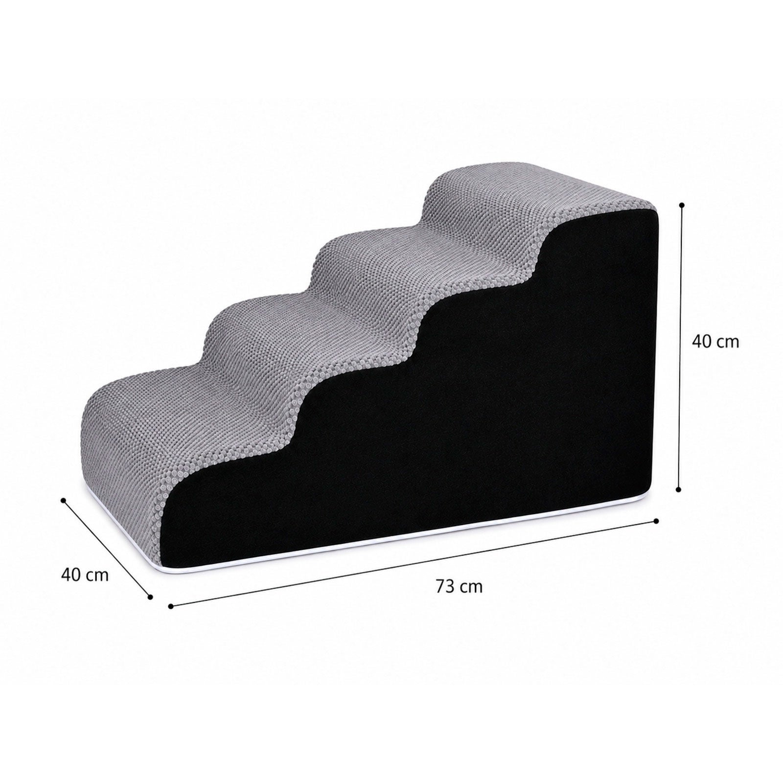 Escalera Mascotas 4 Escalones 40x73x40cm Nyana | Ondulada Antideslizante Sin Montaje - 5