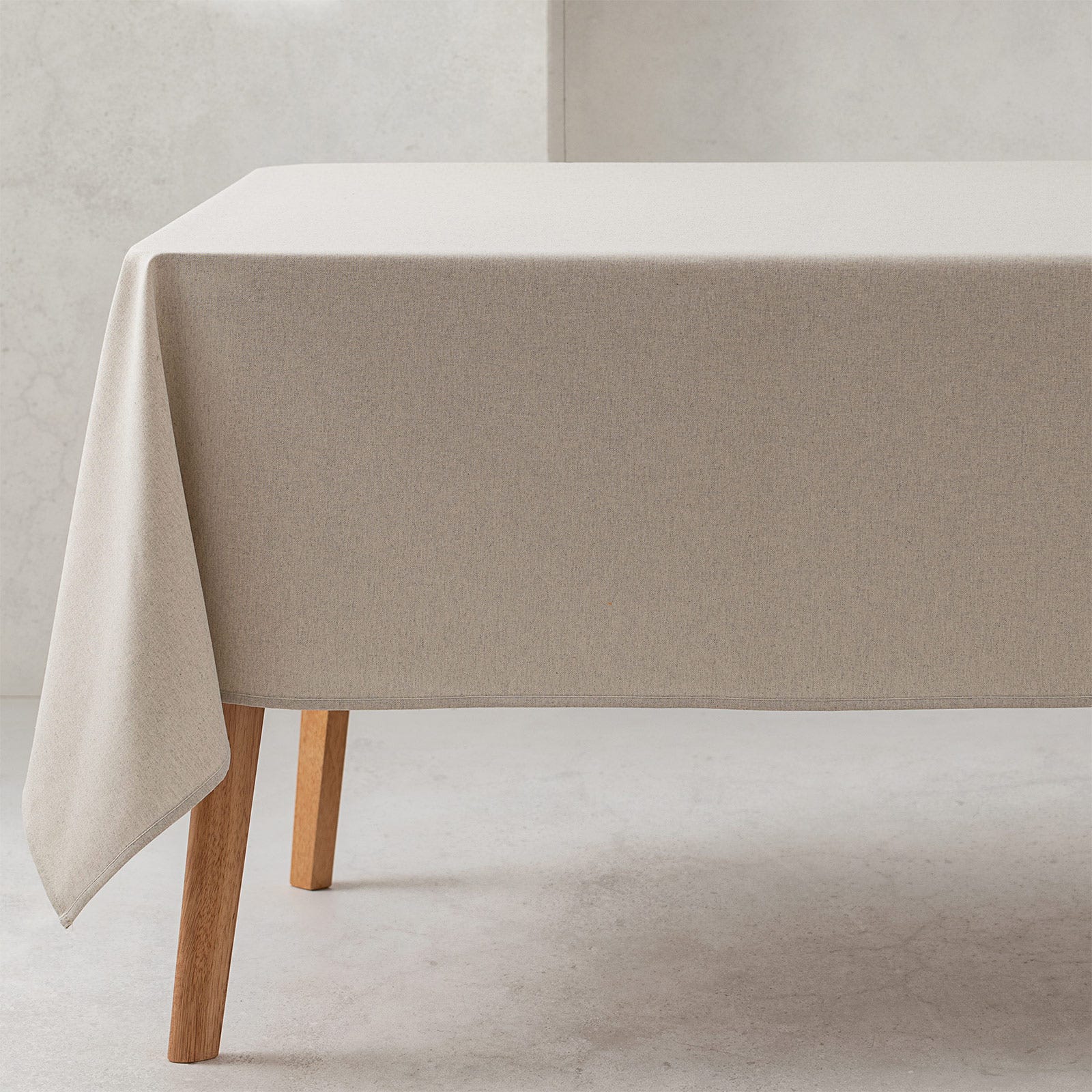Mantel liso tela algodón orgánico rectangular color gris claro 140x300 ...