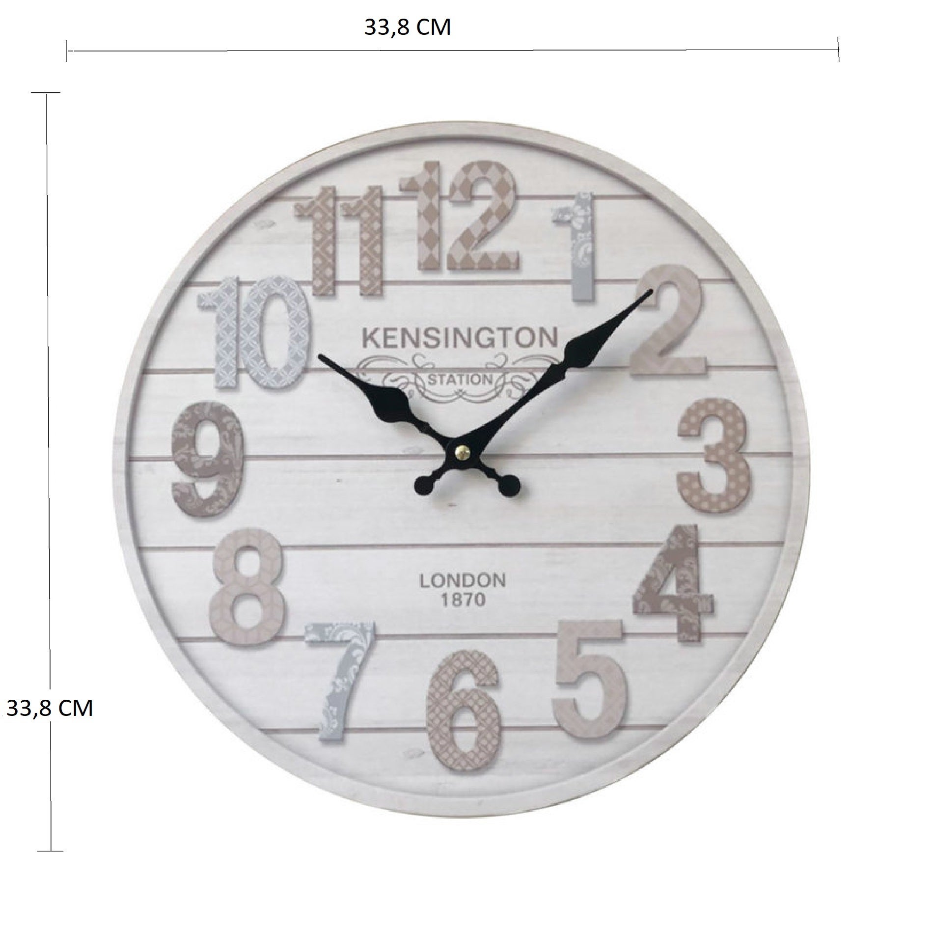 Horloge Murale Rebecca Mobili Mdf Blanc Séjour Cuisine 33.8x33.8x4 - 3