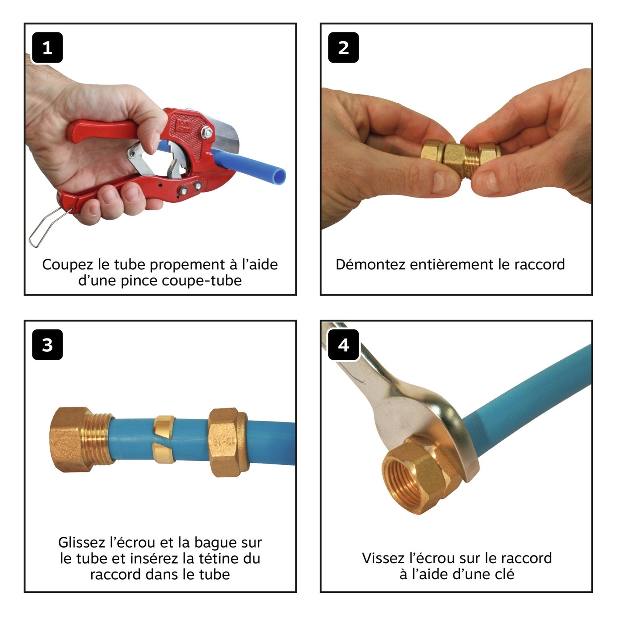 Raccord à compression - male au centre 15/21 - PER Ø16 - 3