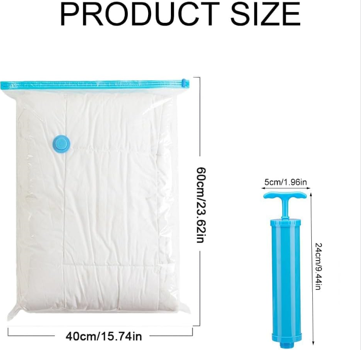 Sacs Compression Vide Sacs De Compression Sous Vide 6 Pièces - Pour Voyage, Rangement Vêtements, Économie D'Espace 75% Sac Sous Vide Vetement Voyage