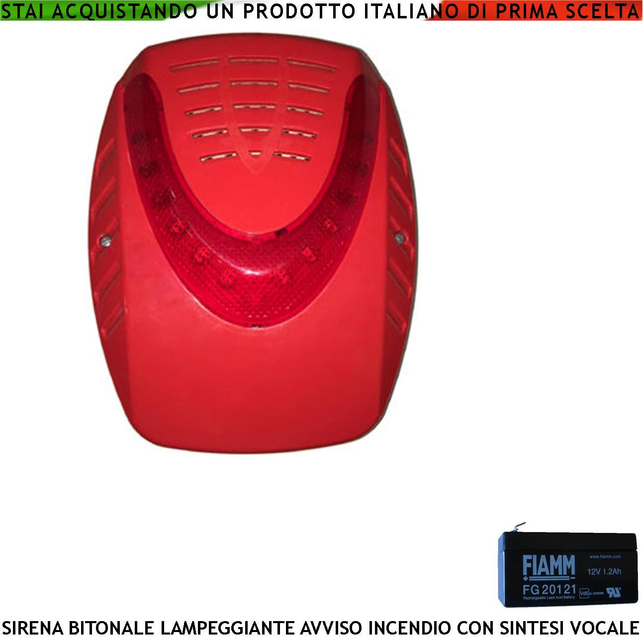 Sirena Stroboscopica Cablata DC 12V - Allarme Sonoro Con Luce Rossa Sistema Di Allarme Di Sicurezza Domestica 110 Db 72808388