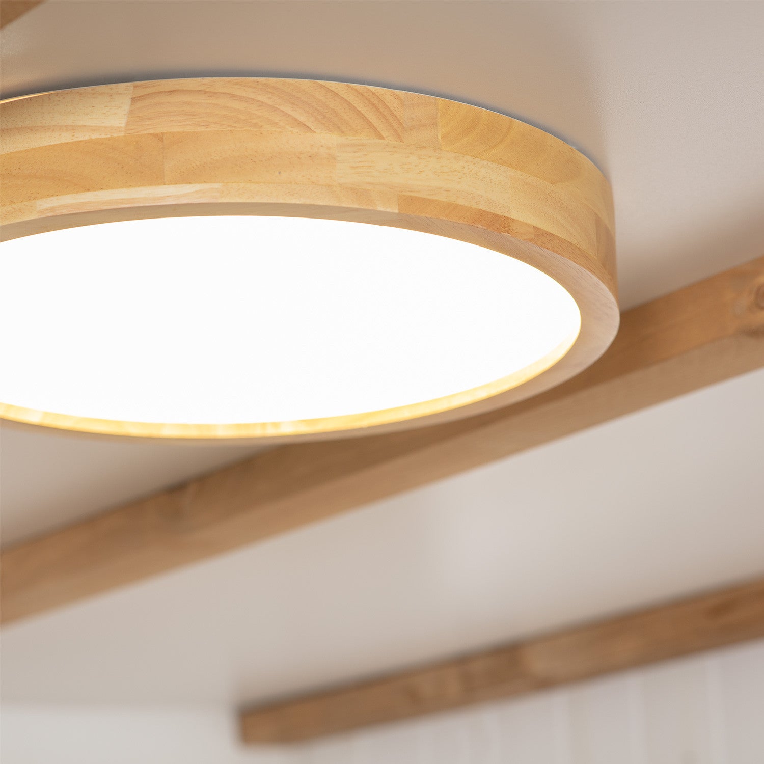 - Plafoniera LED Soffitto Kayu | 20W CCT Selezionabile | Ø400 mm Circolare | 1500 lm Flusso Luminoso | Facile Installazione, Legno, - 5