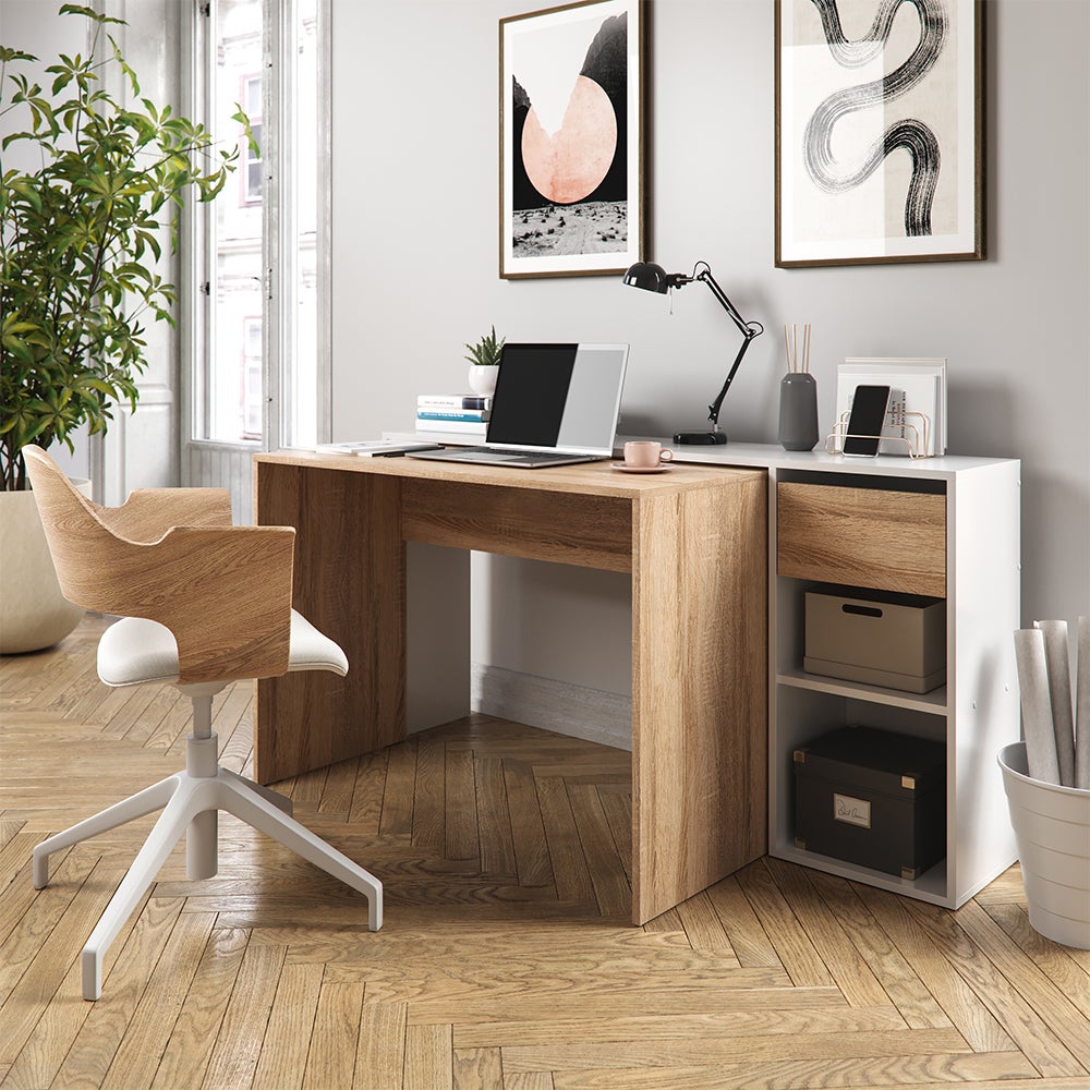 Vicco Bureau Ben, Blanc/Sonoma, 145x46.4cm - 4