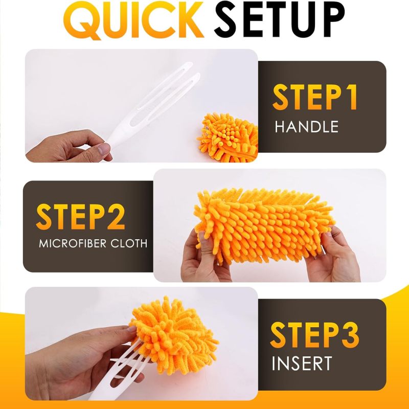 Recharges de plumeau réutilisables Redones pour Swiffer 360° robustes lot de 4 compatibles avec plumeau à main (manche non inclus) - 2