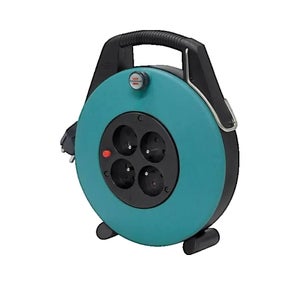 Electraline 49212 Enrouleur Câble 10m 4 Prises Universelles - Idéal Bricolage Et Jardin