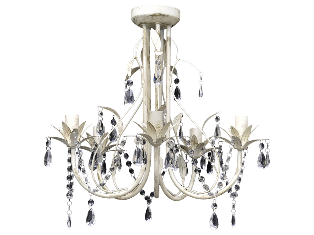 Lustre plafonnier suspendu lampe antique cristal 42,5 cm blanc 2402018 - 5