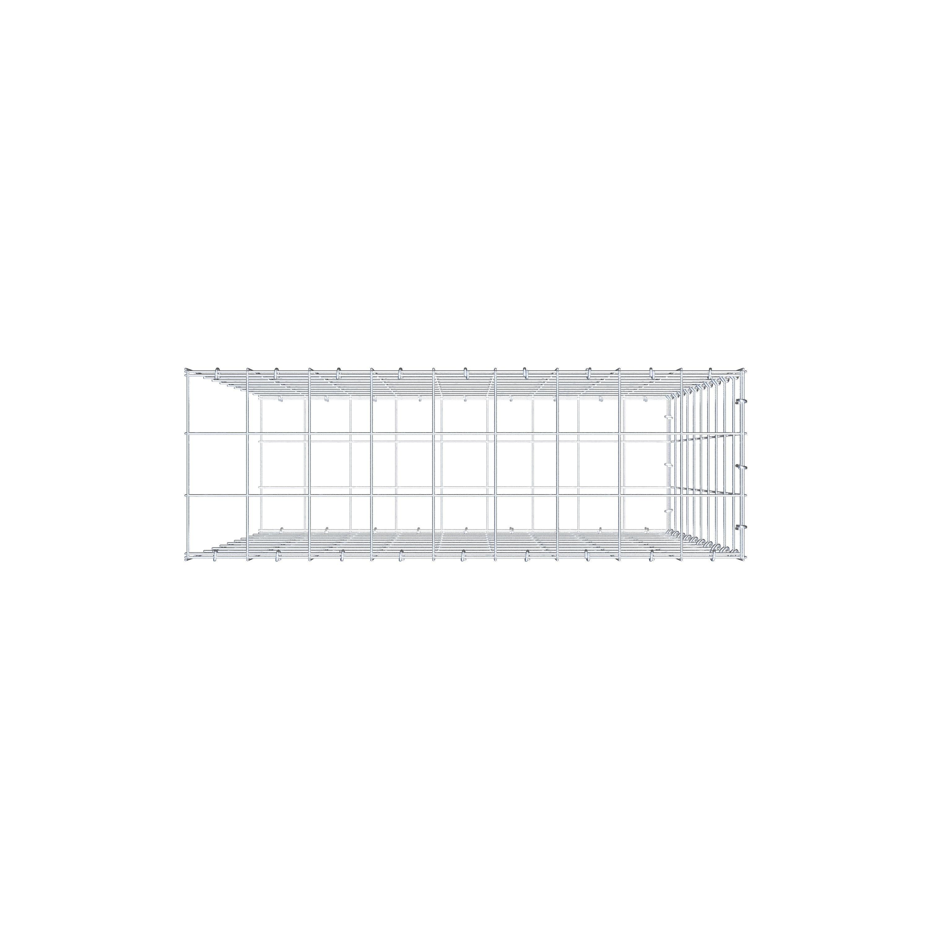 Gavión para alargar en acero galvanizado 100x90x30cm (LxAxP), malla 10 x 10cm, Anillo en C, sin rejilla frontal - 8