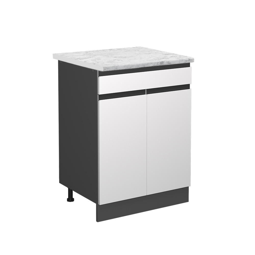 Vicco Szafka dolna do kuchni R-Line, Biały, 60 cm J-Shape AP Marble