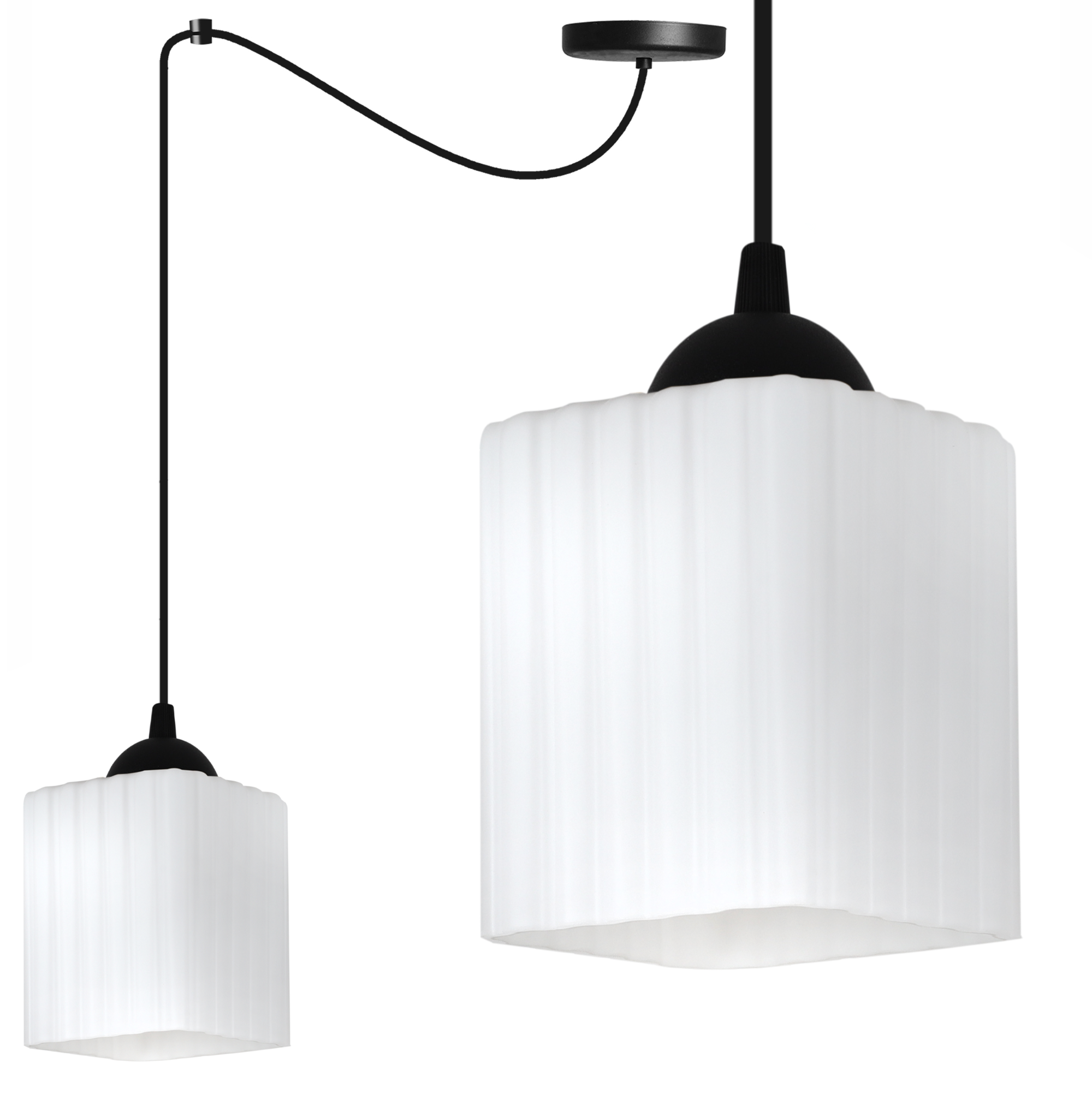 Lampă suspendată de tavan Light Home LH Riffle Păianjen 1x E27 60W negru/alb