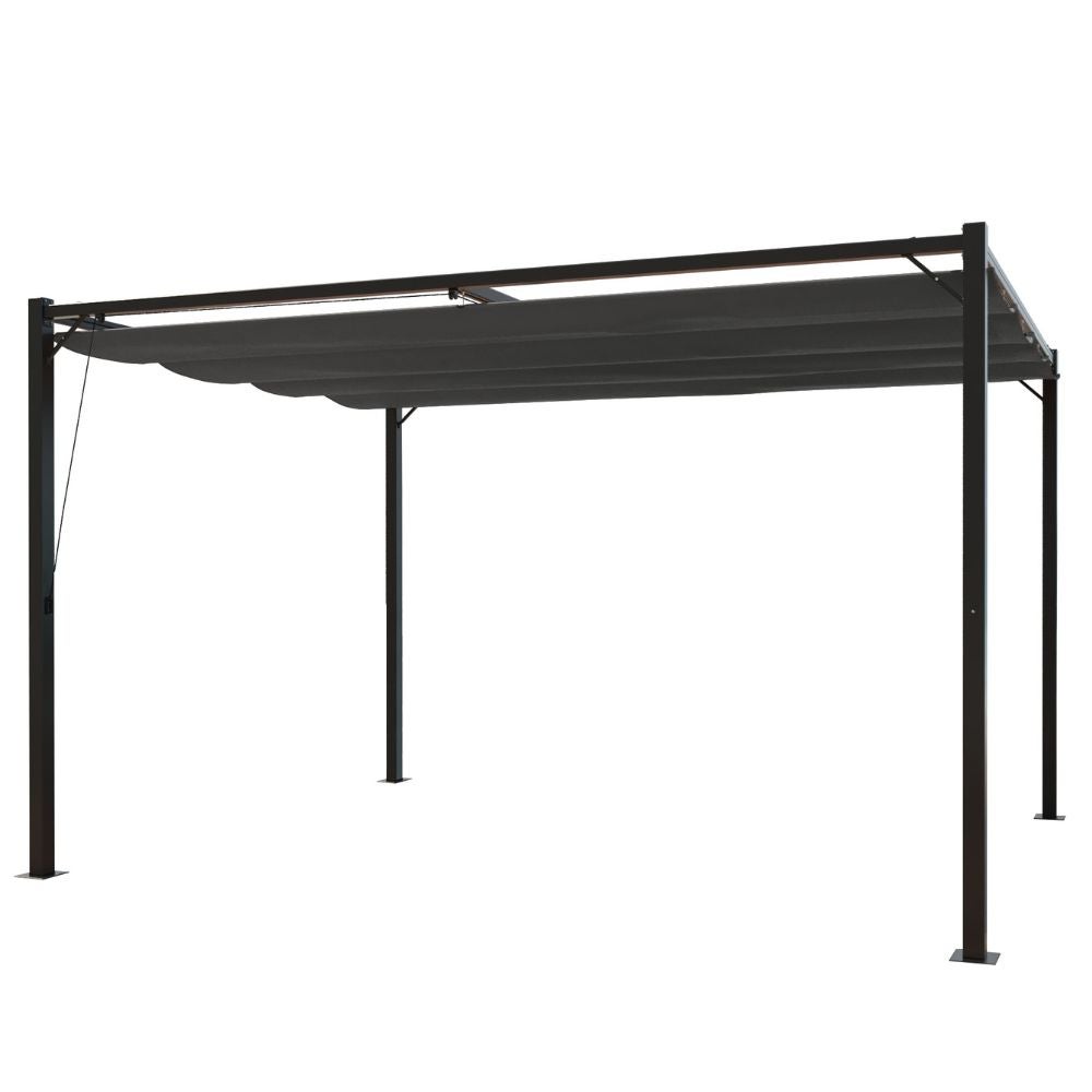 TUSA Gazebo autoportante tela poliestere grigia 3 x 4 m, 12 m² - 2